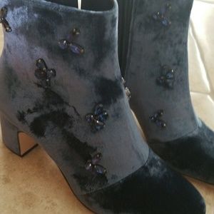 New Anne Klein Velvet Booties